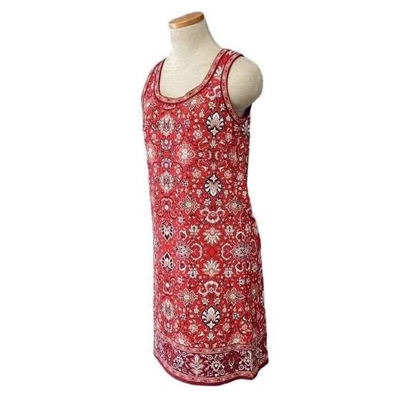Max Studio Dress Women's XS X Small Red Paisley Sleeveless Sheath Midi NWT - Picture 3 of 16